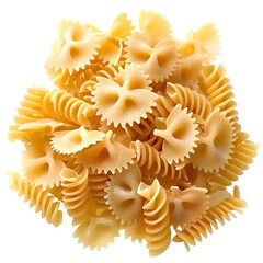 Italian pasta farfalle, pasta isolated on white
