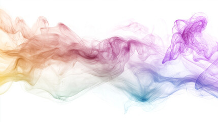 abstract iridescent rainbow ink storm artwork, on a pure white background