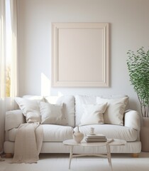 Muted Elegance A Blank Frame in Soft Tones