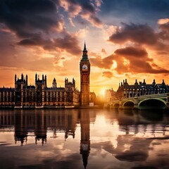 Fototapeta premium the AI Image Generator, Big Ben and House of Parliament