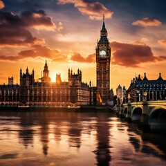 Fototapeta premium the AI Image Generator, Big Ben and House of Parliament