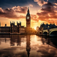 Fototapeta premium the AI Image Generator, Big Ben and House of Parliament