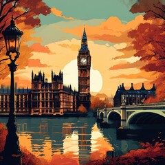 Fototapeta premium the AI Image Generator, Big Ben and House of Parliament