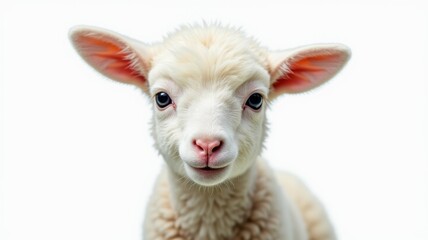 Fototapeta premium A baby lamb with big ears and a cute smile