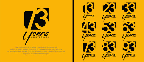 Obraz premium anniversary logo set. vector design black color can be use for celebration moment
