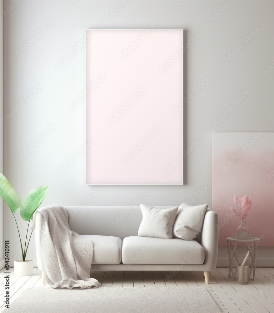 Wall mural Whispers of Light Minimalist Frame in Soft Tones