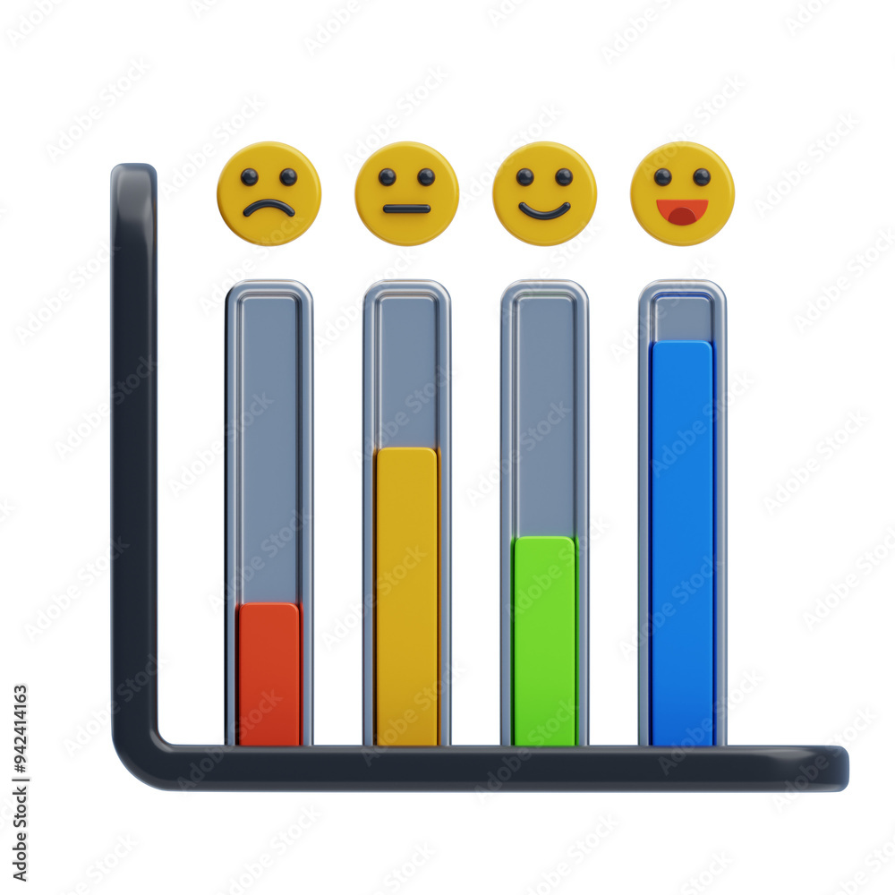 Poster 3d visualize user responses with comprehensive input charts. 3d icon