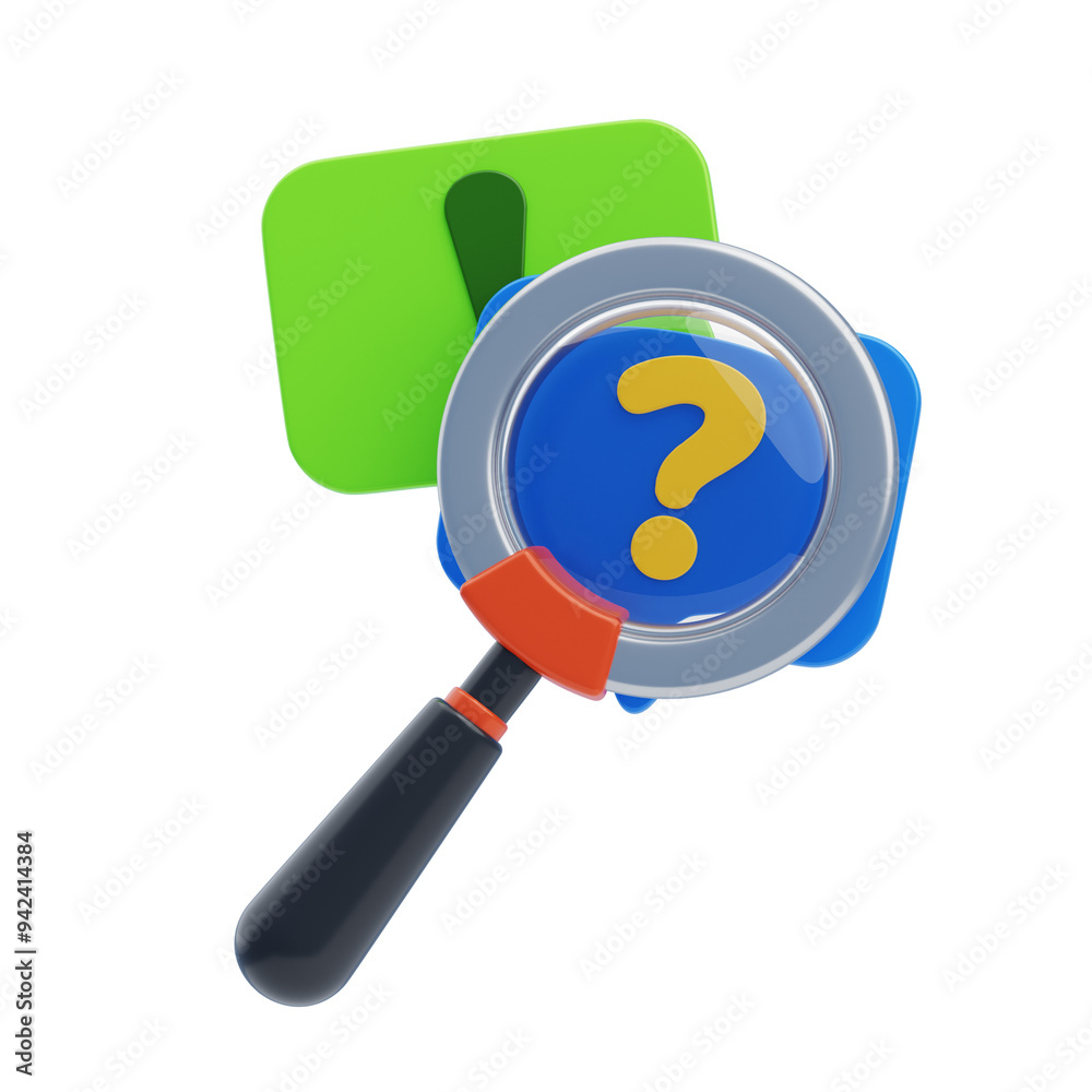 Poster 3d query handling process. 3d icon