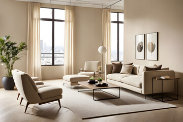 modern living room with fireplace