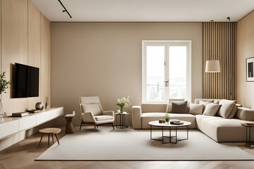 modern living room with fireplace