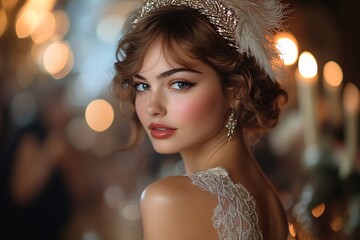Woman Dazzles at Roaring Twenties-Themed Party