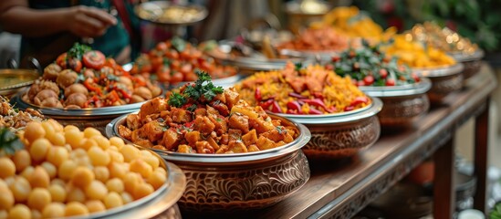 Obraz premium A Buffet of Delicious Indian Dishes