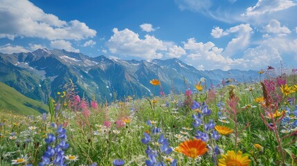 Mountain wildflowers in summer