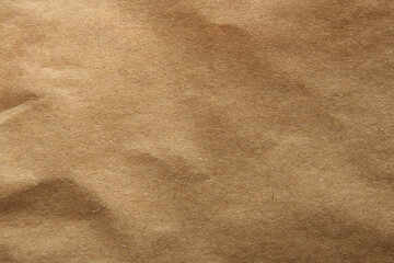 Recyclable kraft creased brown blank paper bag texture minimal background