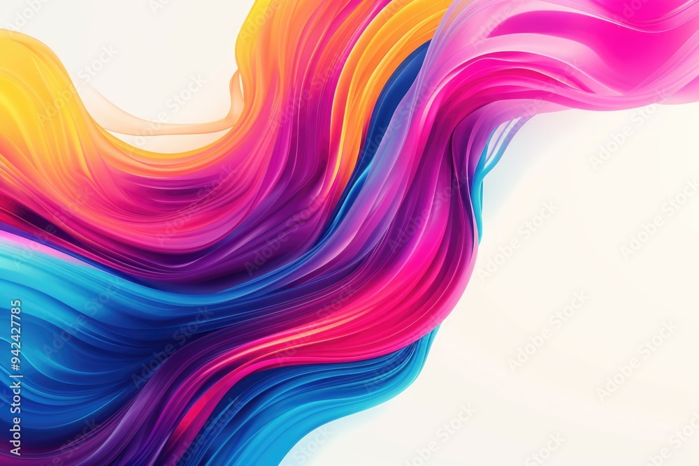 Poster colorful abstract pattern with wavy lines, ideal for digital design and illustration projects