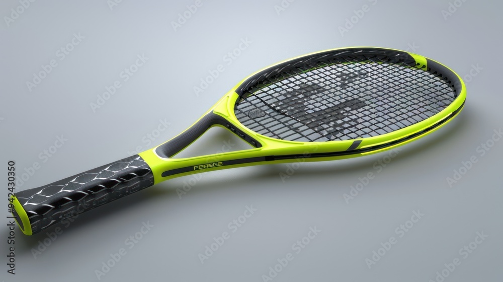 Wall mural Yellow and Black Tennis Racket.