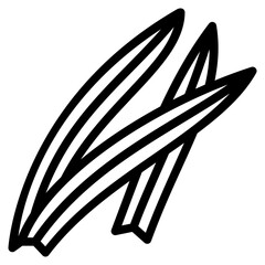 pandan leaf icon with outline style. Suitable for website design, logo, app and UI. Based on the size of the icon in general, so it can be reduced.