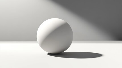 White Sphere with Shadow on White Background