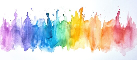 Watercolor illustration featuring a diverse array of wet colors in a vibrant palette