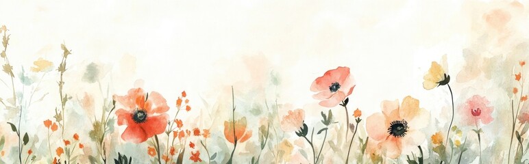 Obraz premium Watercolor floral background illustration