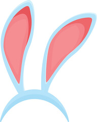 Blue headband with pink bunny ears for costume party celebrating easter