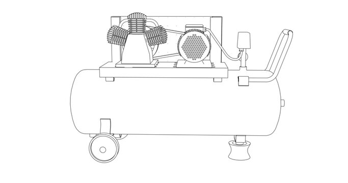Air compressor vector illustration