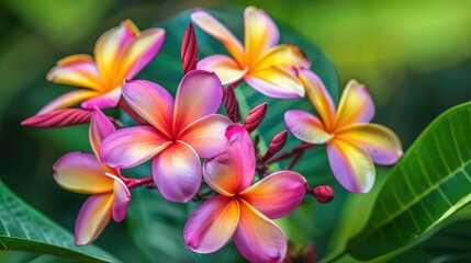 Fototapeta premium Plumeria is favored for its vibrant flowers in various colors
