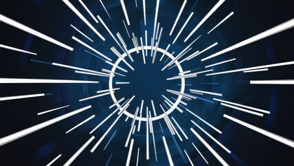 Abstract blue background featuring circular streams of white light