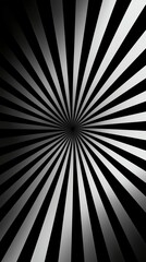 Obraz premium Abstract Black and White Radiating Stripes Creating Hypnotic Illusion