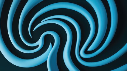 Fototapeta premium Abstract blue swirling patterns on a dark backdrop, suitable for website backgrounds, social media graphics, or design projects.