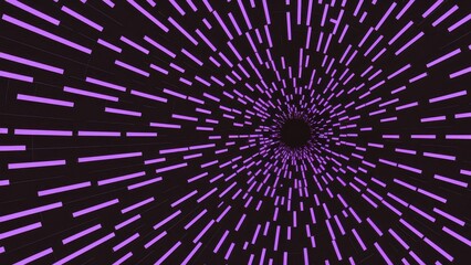 Obraz premium Abstract digital pattern with purple lines on a black background, featuring a repetitive geometric motif for a visually captivating design.