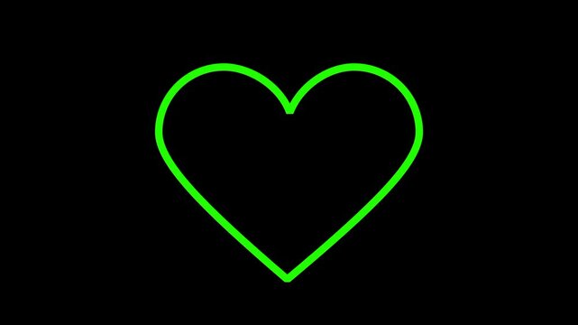 Animation of charging the battery with a heart shape