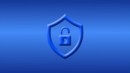 Blue Shield Icon Cyber Security vektor background .