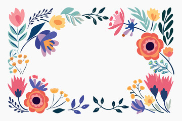 Colorful floral border illustration