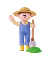 3D 남성 여성 농부 캐릭터