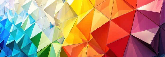 Fototapeta premium Rainbow Color Geometric Wall