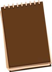 Brown notebook with nothing written on it, suggesting a fresh start or a blank slate