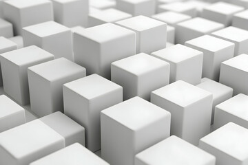 Abstract 3D background with white cubes.
