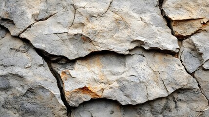 Fototapeta premium Cracked Stone Wall Texture, Rugged Rock Background