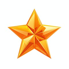 Obraz premium Gold Star Symbol Isolated Element Award Icon Holiday Object Golden Medal Concept Astronomy Shape Web Graphic on White Background for Easy Editing