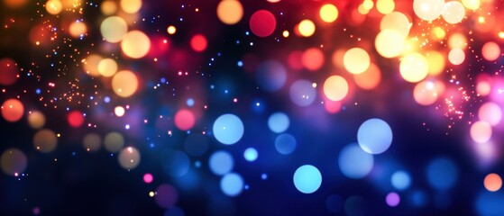 Vibrant bokeh background featuring colorful lights in a mesmerizing blur, perfect for festive or artistic designs.