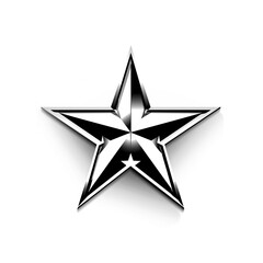 Obraz premium Black Star Symbol Isolated Element Award Icon Holiday Object Medal Concept Astronomy Shape Web Graphic on White Background for Easy Editing