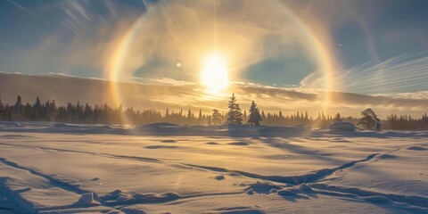 Sun dogs and halo on a chilly winter day