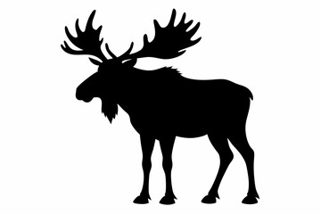 moose silhouette, moose vector illustration