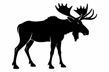 moose silhouette, moose vector illustration