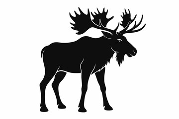 moose silhouette, moose vector illustration