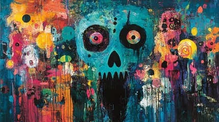 Abstract Skull Painting.