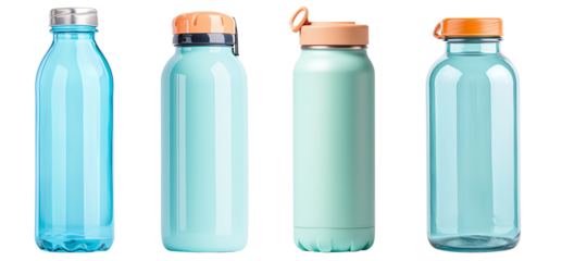 water bottles in various colors, perfect for hydration on the go. Ideal for outdoor and gym use.