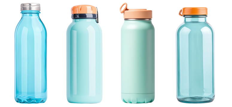 water bottles in various colors, perfect for hydration on the go. Ideal for outdoor and gym use.