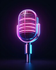 Futuristic Podcast Studio Design Featuring Modern Narrative Elements and a Sleek Background for Engaging Conversations